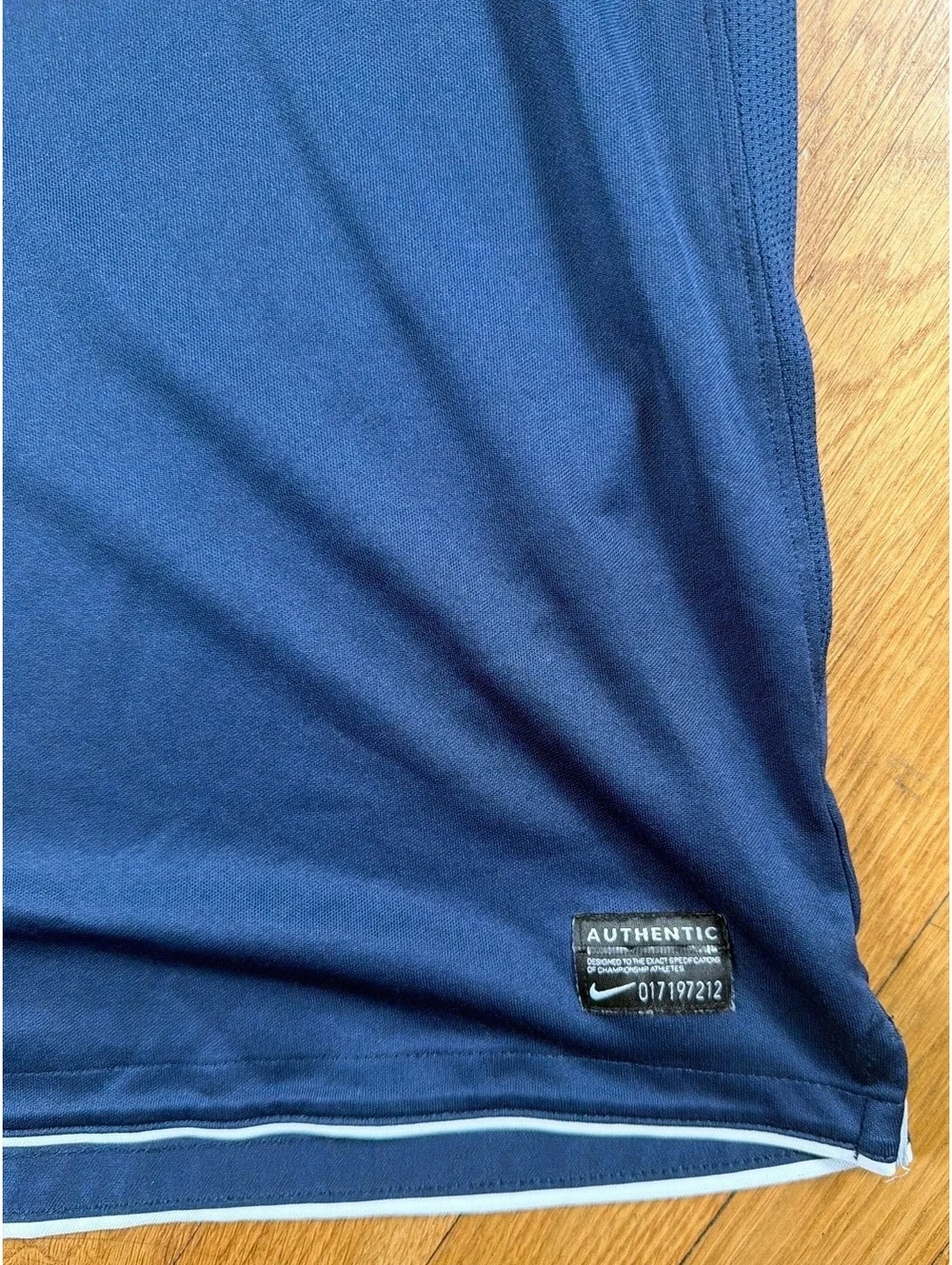 XL - Men - Nike Dri-FIT Navy Blue and White Athletic Shirt